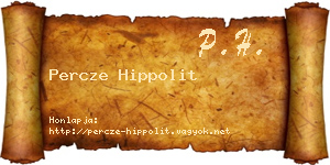 Percze Hippolit névjegykártya
